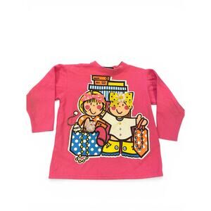 Vintage 90s Shopping Girls Graphic long sleeve 6X Pink Embellished Long Sleeve